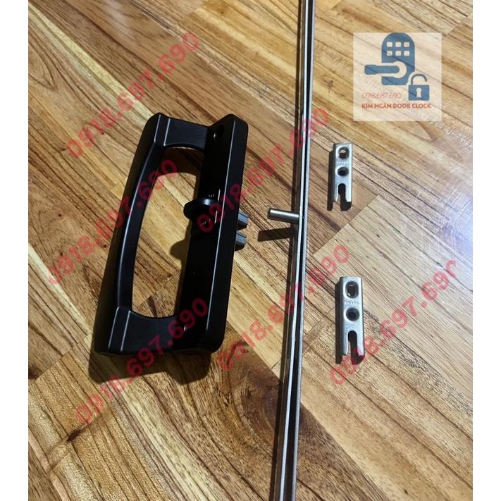 Bộ khoá chữ D cửa đi đa điểm lùa nhôm xingfa phù hợp cho cửa ban công