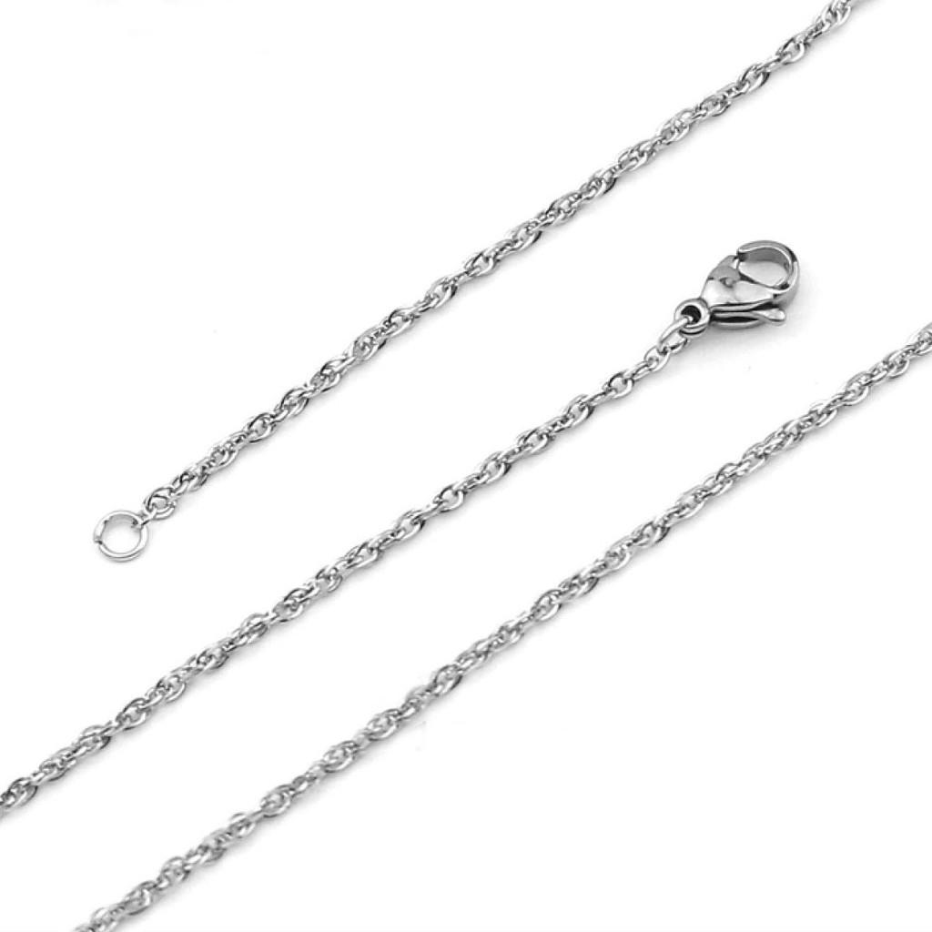 Dây chuyền bạc nữ kiểu lụa xoắn tròn độ dài 45cm chất liệu bạc 925 không xi mạ trang sức Bạc Quang Thản