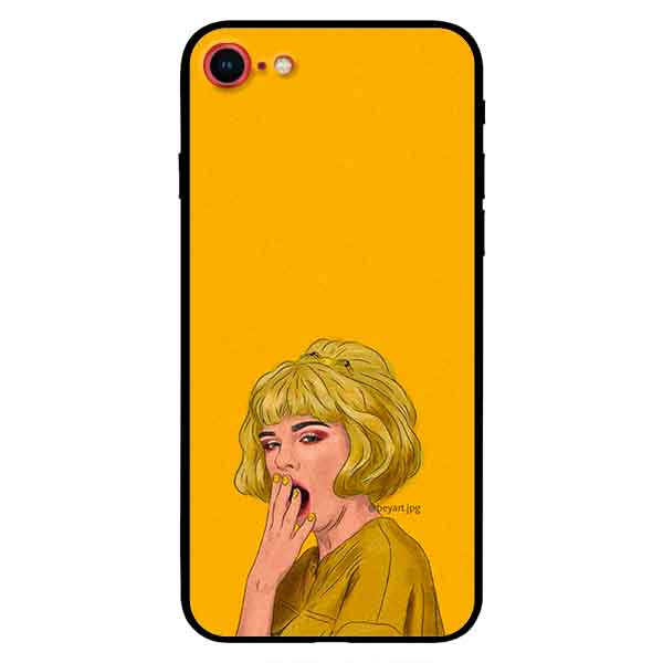 Ốp in cho iPhone 7 / 8 mẫu  Cô Gái Nền Vàng