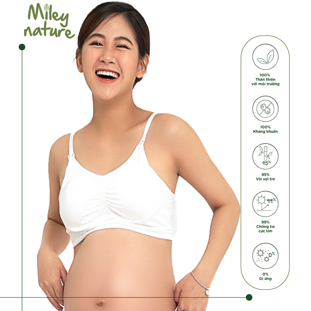 Áo Ngực Tháo Khóa Trước Vải Sợi Thiên Nhiên Cao Cấp Miley Nature Miley Lingerie Brb0203 - Xl - Trắng