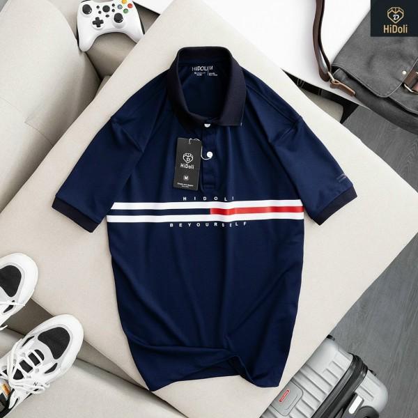 Áo polo nam HIDOLI áo nam cổ bẻ in màu hot nhất 2022 mã 3 màu