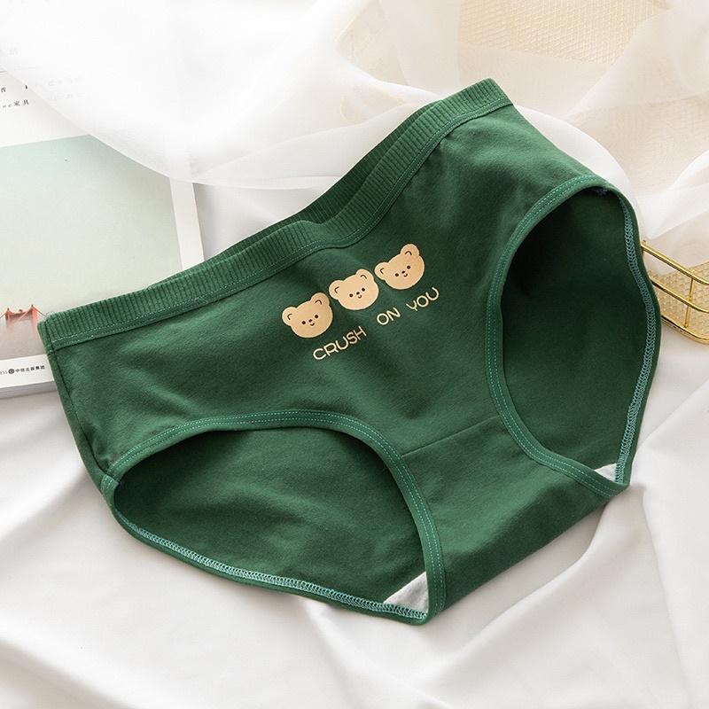 Quần Lót Nữ Cotton Siêu Thoáng Nâng Mông Gấu Xanh QL05