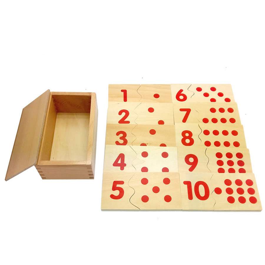 Thẻ ghép từ 1-10 Giáo cụ Montessori