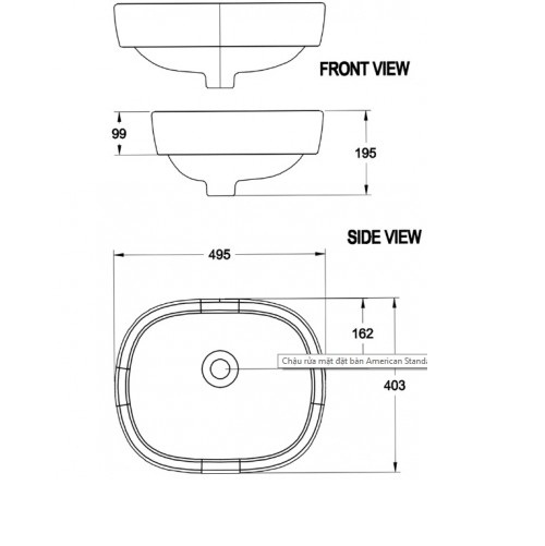 Chậu rửa Lavabo đặt bàn Active American Standard 0950-WT hoặc WP-0626