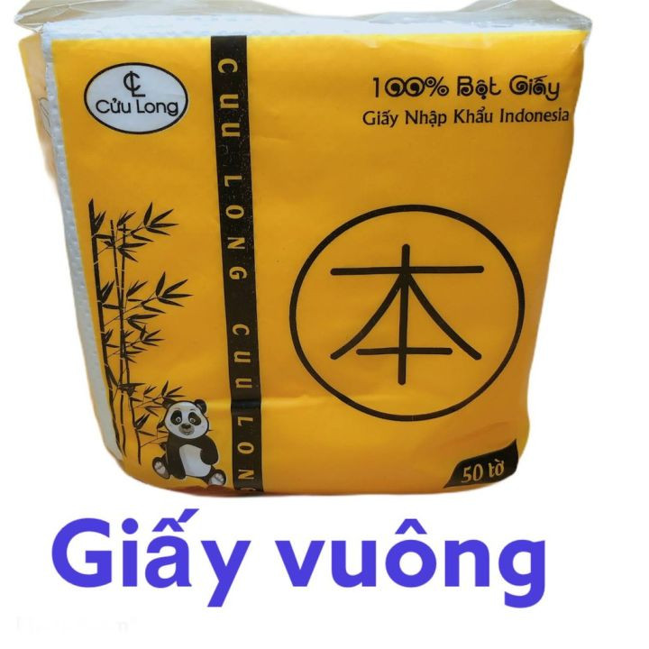 GIẤY ĂN VUÔNG GẤU TRÚC CỬU LONG 33CM