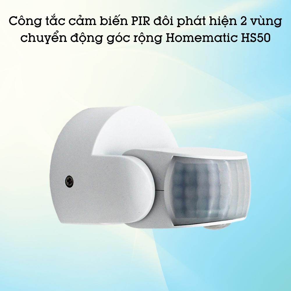 Công tắc cảm biến PIR đôi phát hiện 2 vùng chuyển động góc rộng Homematic HS50