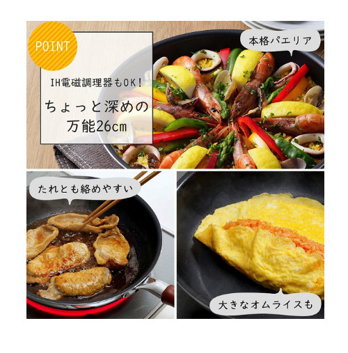 Chảo siêu chống dính, siêu nhẹ, đáy từ Show-A tráng Teflon - Made in Japan