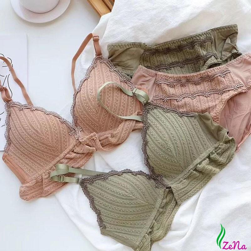 Bộ Đồ Lót Thổ Cẩm Cài Trước Siêu Đẹp Mẫu Mới ZE057