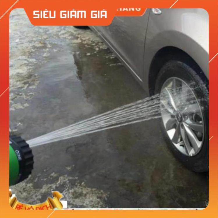 Bộ vòi xịt nước tưới cây đa năng 8 chế độ kèm dây tưới dạng lò xo co dãn 815814 loại 10m