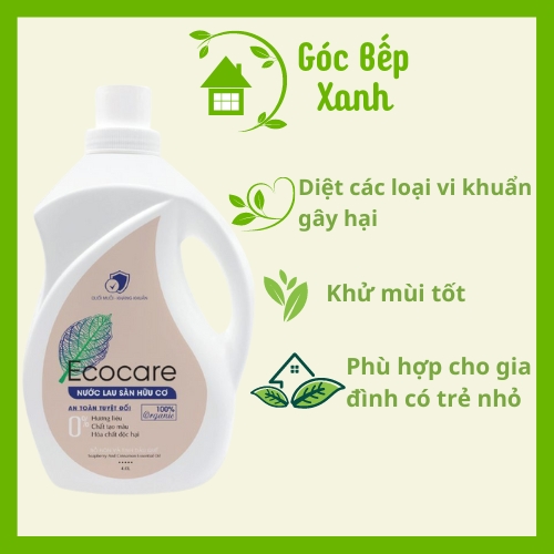 Nước lau sàn Hữu cơ Ecocare đuổi muỗi tinh dầu Quế 4000ml