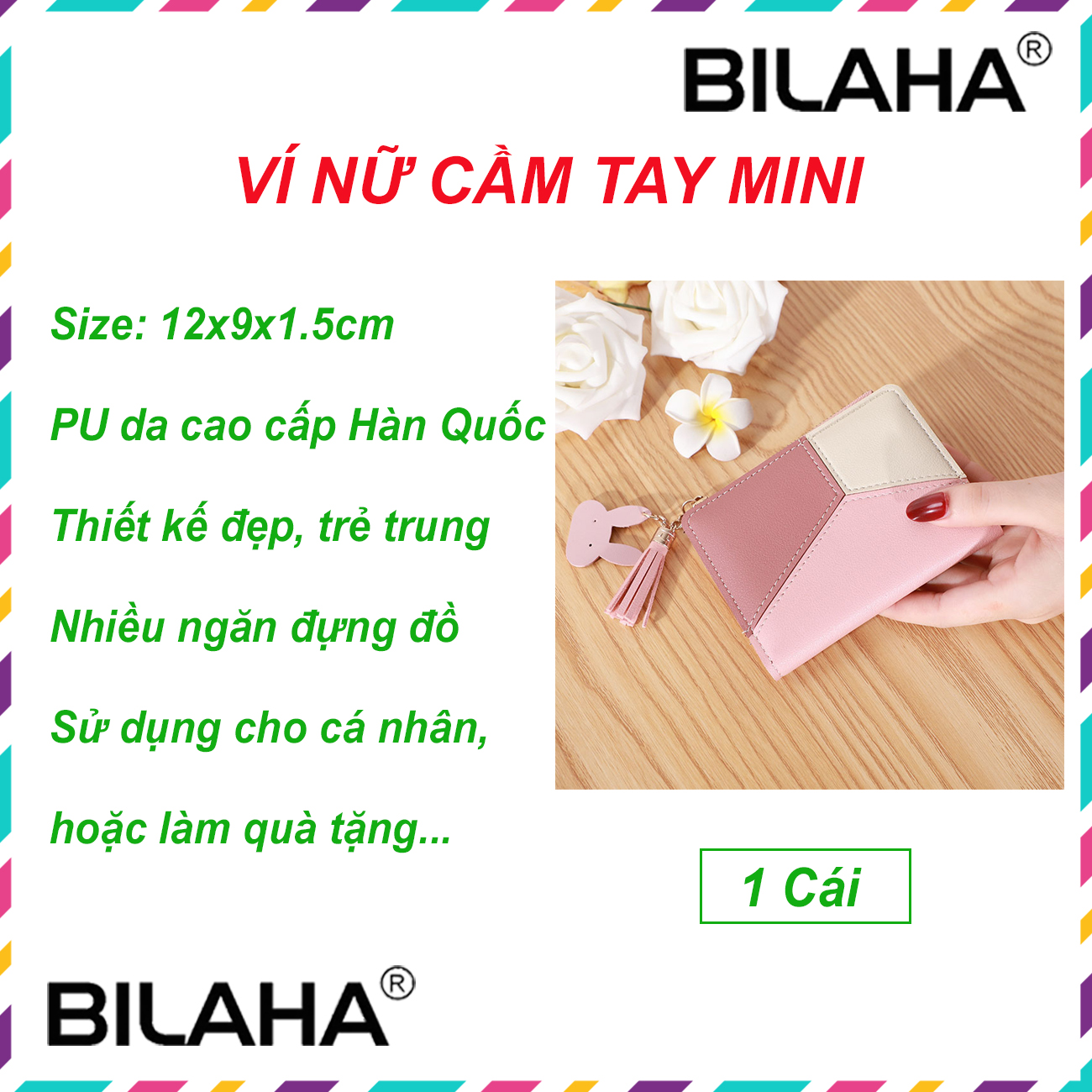 Bóp ví nữ dài cầm tay nhiều ngăn phong cách thời trang giá rẻ