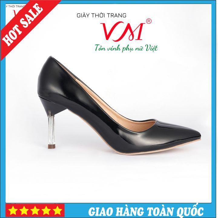 Giày Cao Gót Nữ 7cm, Làm Từ Da Tổng Hợp Bóng Êm Ái, Bền Chắc, Mũi Nhọn, Gót Nhọn Trong Suốt, Sang Trọng