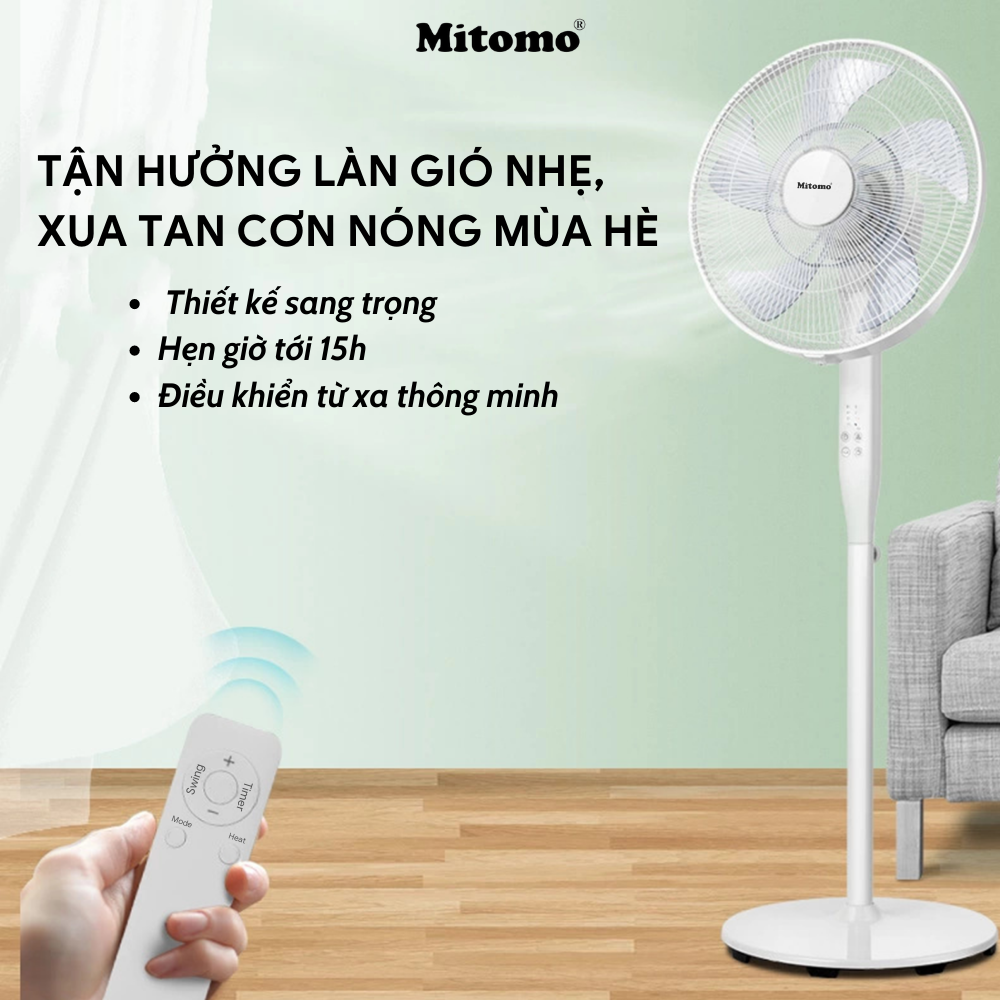 Quạt lửng Mitomo FCE - 50AE MAX, có điều khiễn từ xa, hẹn giờ, đông cơ bạc đạn hoạt động siêu êm -hàng chính hãng