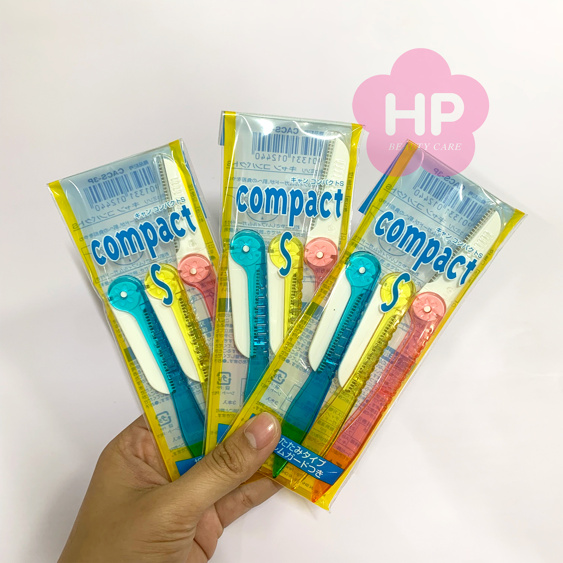 Dao Cạo Lông Mặt Cán Gập Kai Can Compact 12440 CS-3P (Set 3 cây)