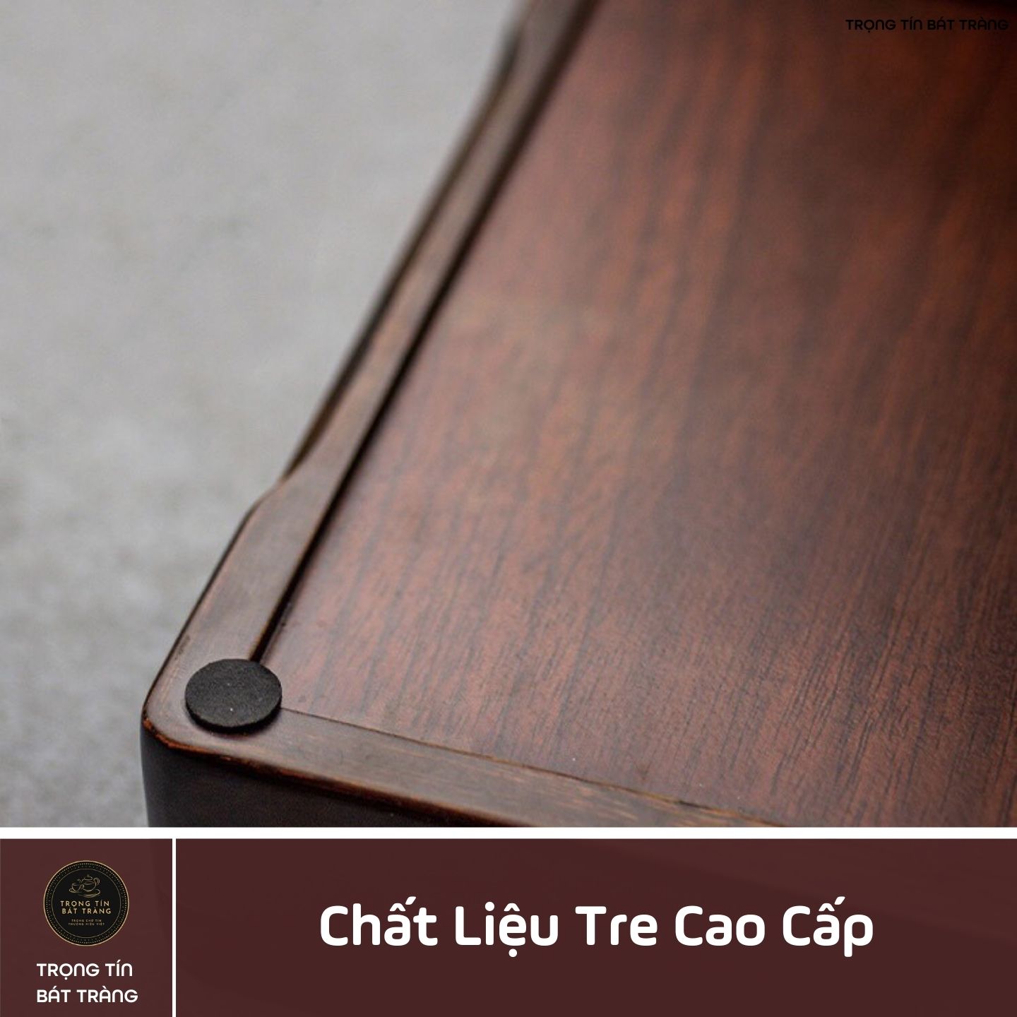 "KT 03 Khay Trà Tre Cao Cấp Chữ Nhật Nhỏ