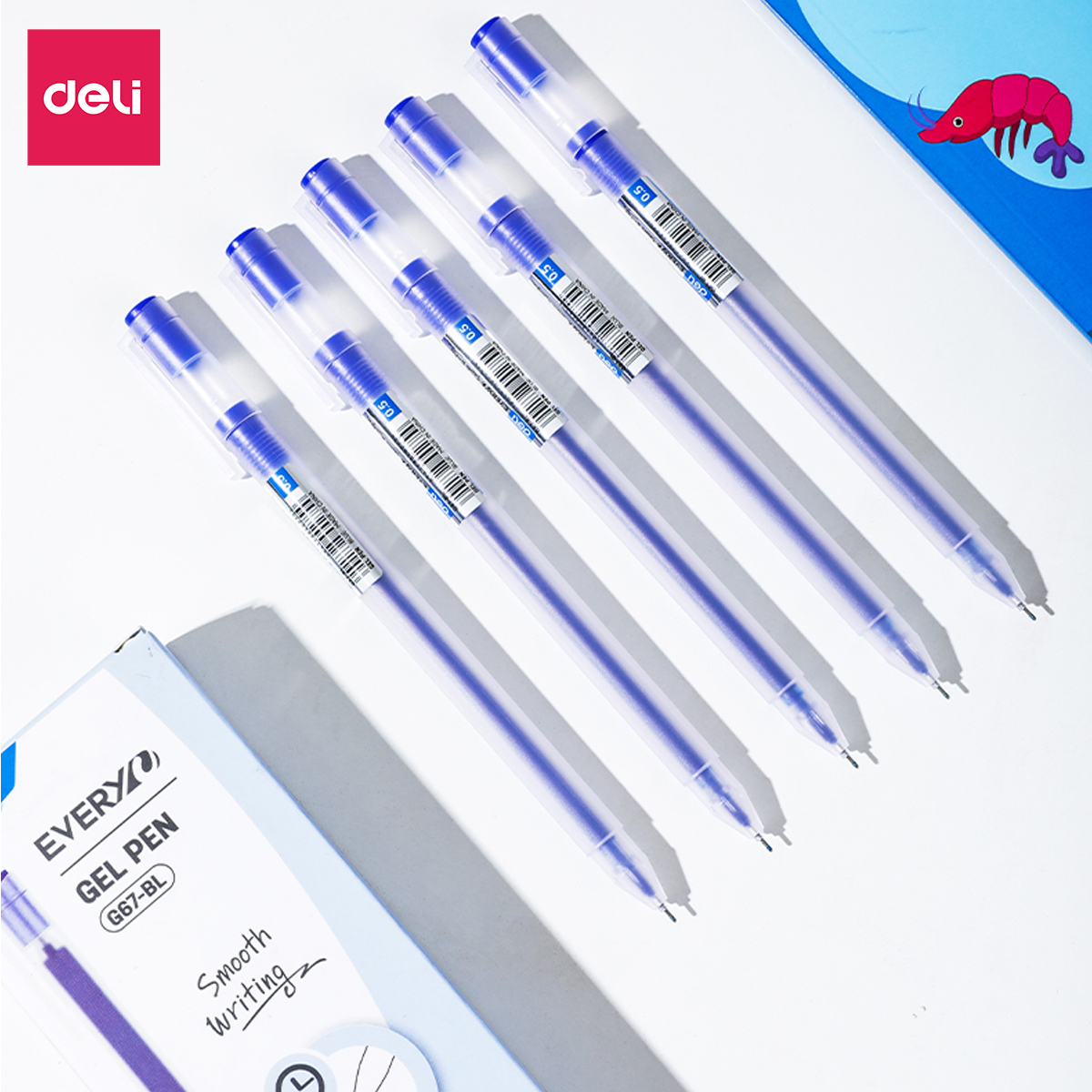 Bút Mực Gel 0.5mm / Bút Bi Nước Mực Gel / Bút Mực Khô Nhanh/ Bút Ghi Chép Cơ Bản Nhiều Màu Lựa Chọn Deli – Mực Đen/ Xanh/ Đỏ - Phù Hợp Ghi Chép Sổ Tay Trang Trí Sổ Kế Hoạch Planner - EG67