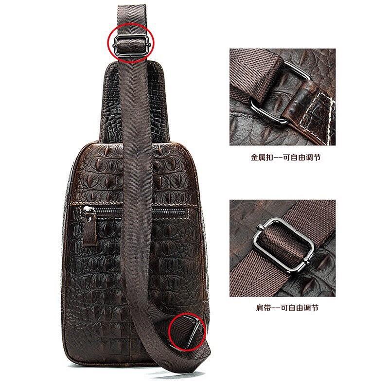 Túi đeo chéo nam da cá sấu cao cấp T48 Bảo hành da 12 tháng