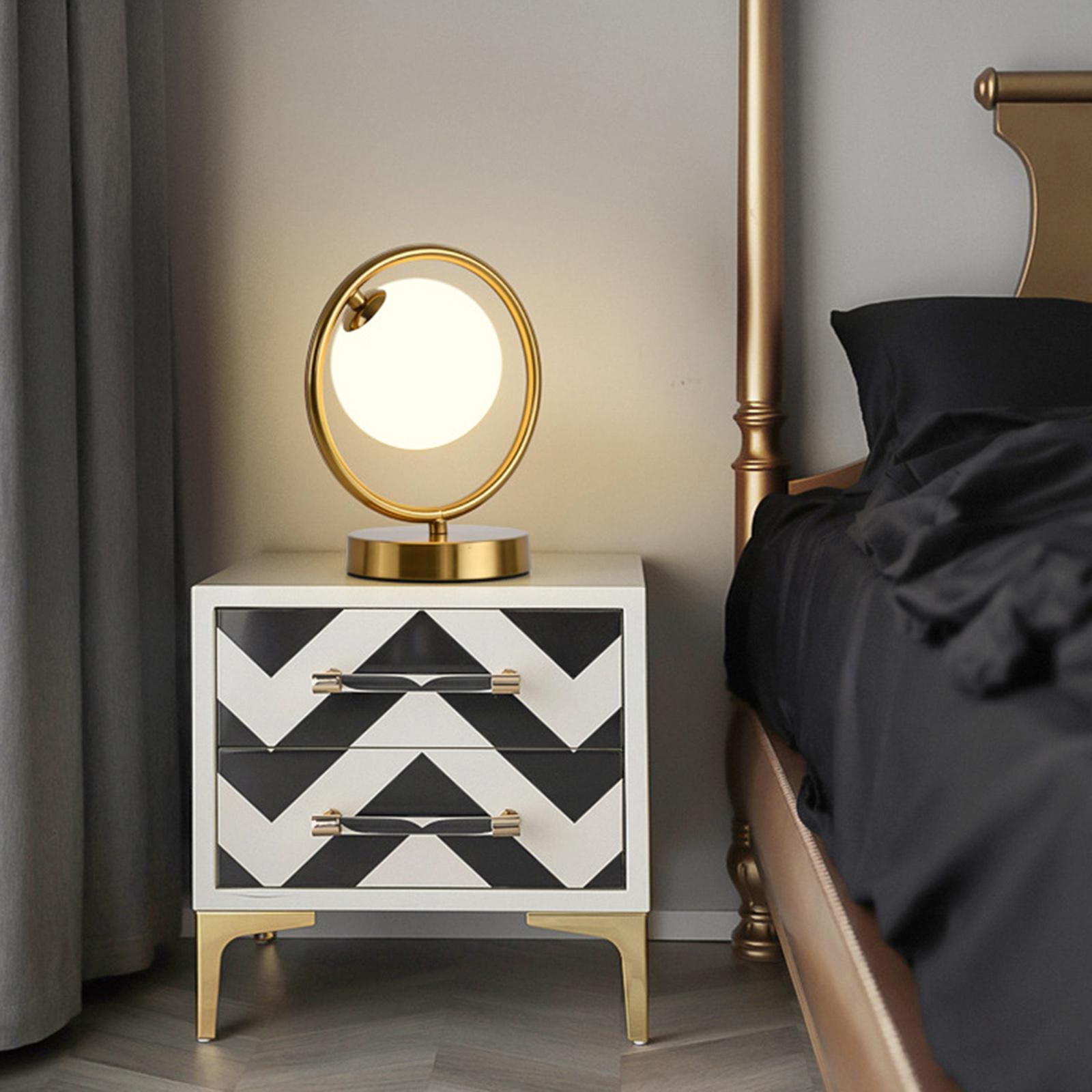 Dimmable Table Lamp Round Bedside Desk Night Light