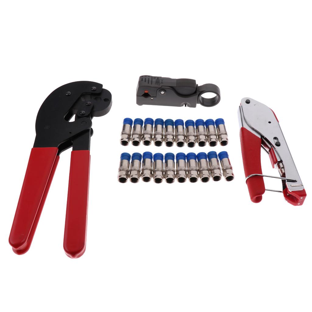 Universal Compression Tool Coax Cable Crimper Tool for RG59 RG6 Durable