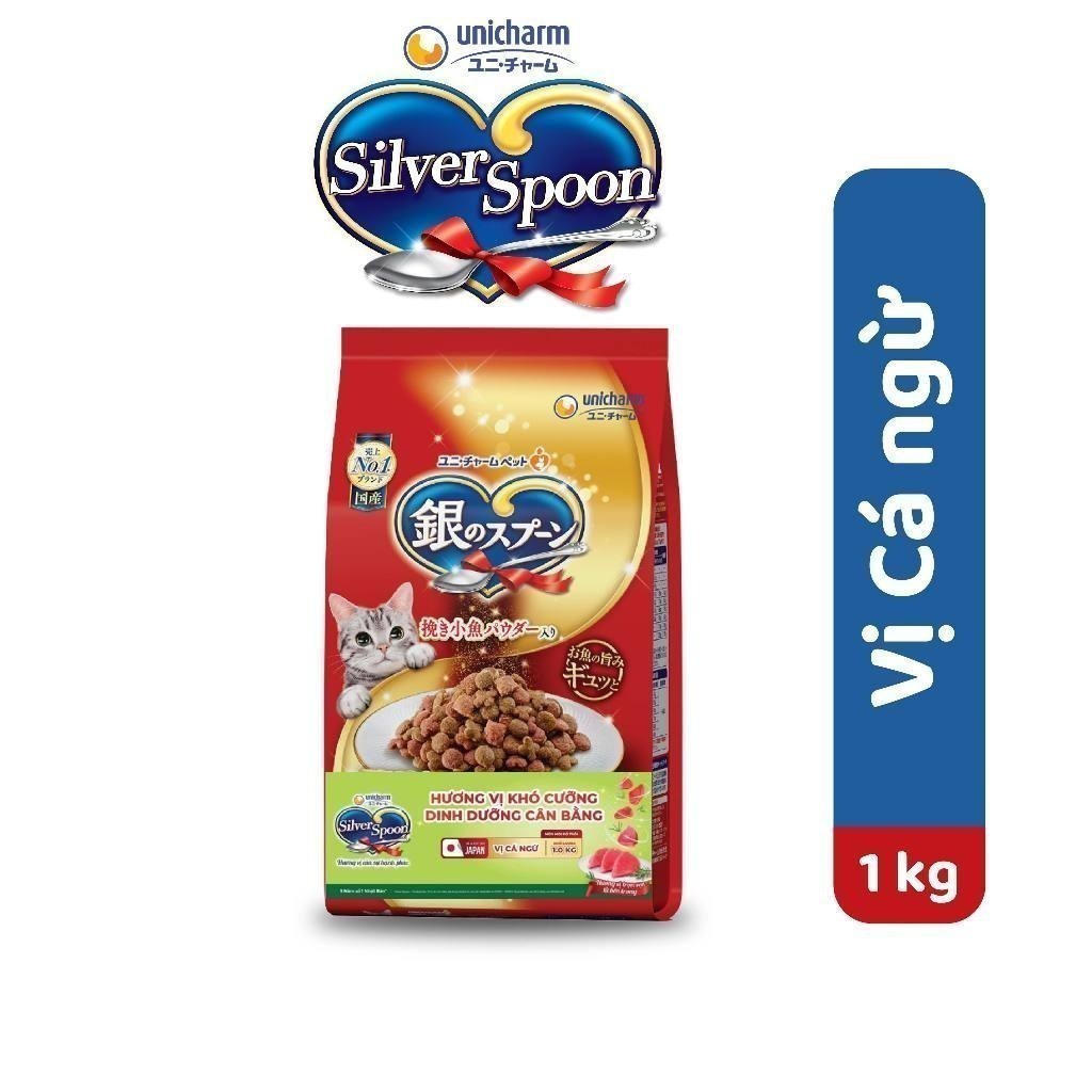 Thức ăn hạt cho mèo Silver Spoon - Vị Cá ngừ 1kg