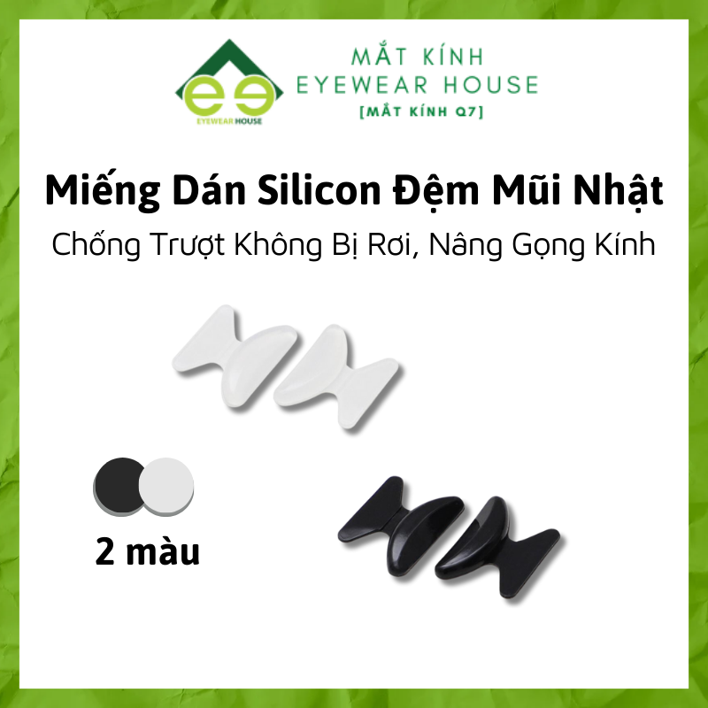 [1 cặp] Đệm Mũi Dán Mắt Kính Bằng Silicon Chống Trượt Hàng Nhật