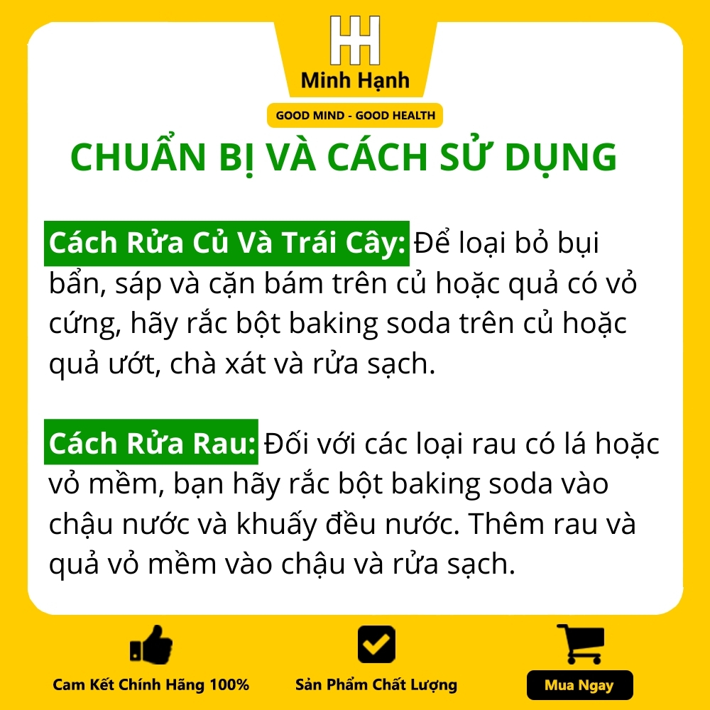 Chai (Hũ) Baking Soda Chuyên Dùng Rửa Rau Củ Quả Và Trái Cây Arm & Hammer Chính Hãng Nhập Khẩu Từ Mỹ (340gram/Chai) An Toàn Tiện Dụng Và Rửa Sạch Rau Củ Quả Nhà Bạn