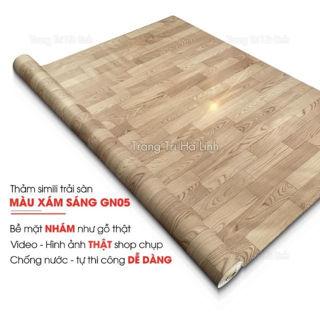 Thảm nhựa trải sàn PVC dán sàn giả gỗ bề mặt nhám khổ 1m nhiều màu đẹp trải phòng ngủ, phòng khách, kho hàng