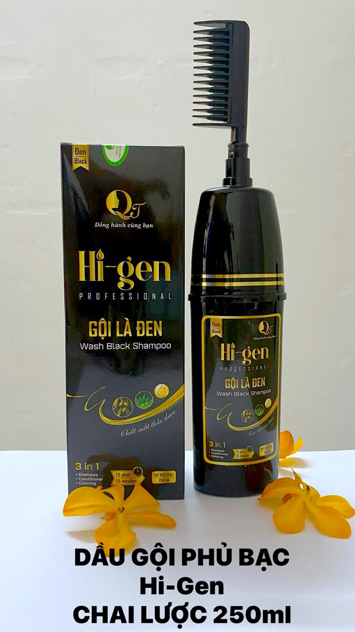 Dầu gội Phủ Bạc, Gội là đen Hi-gen Chai lược 250ml