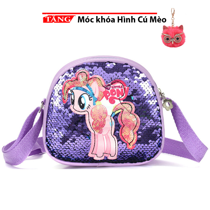 Túi đeo chéo trẻ em hình ngựa Pony Kimsa S4 Tặng móc khóa cú mèo