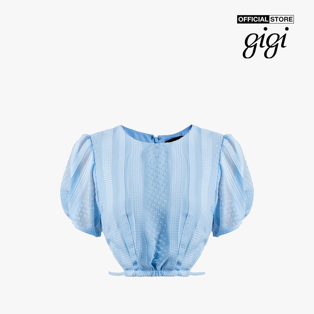 GIGI - Áo croptop nữ cổ tròn tay ngắn thắt eo nữ tính G1106T221257