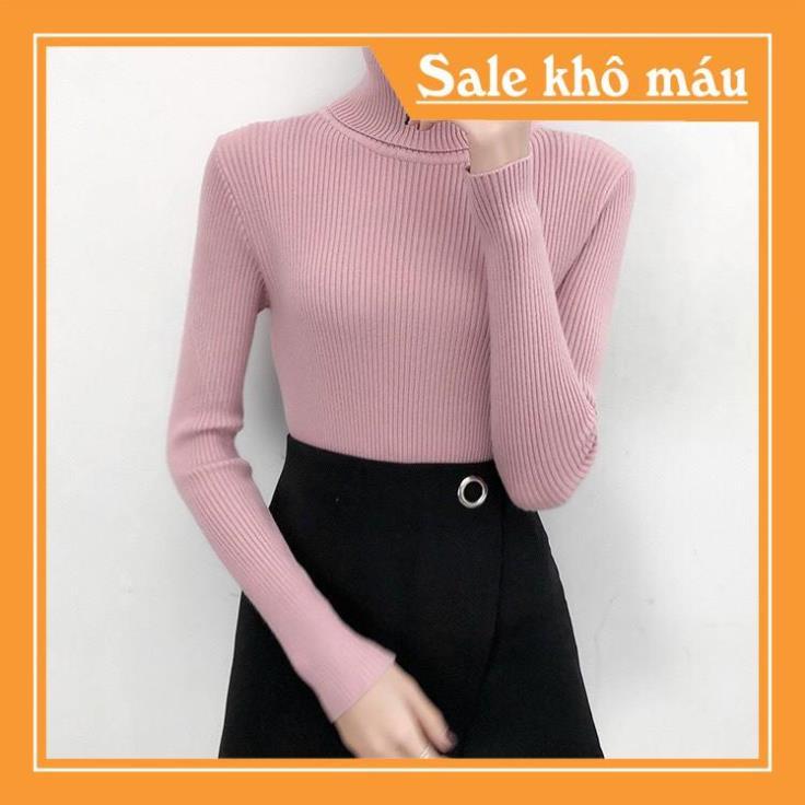Áo Len Cổ Lọ, Áo Dệt Kim Tay Dài Lông Cừu Hàng Quảng Châu Cao Cấp