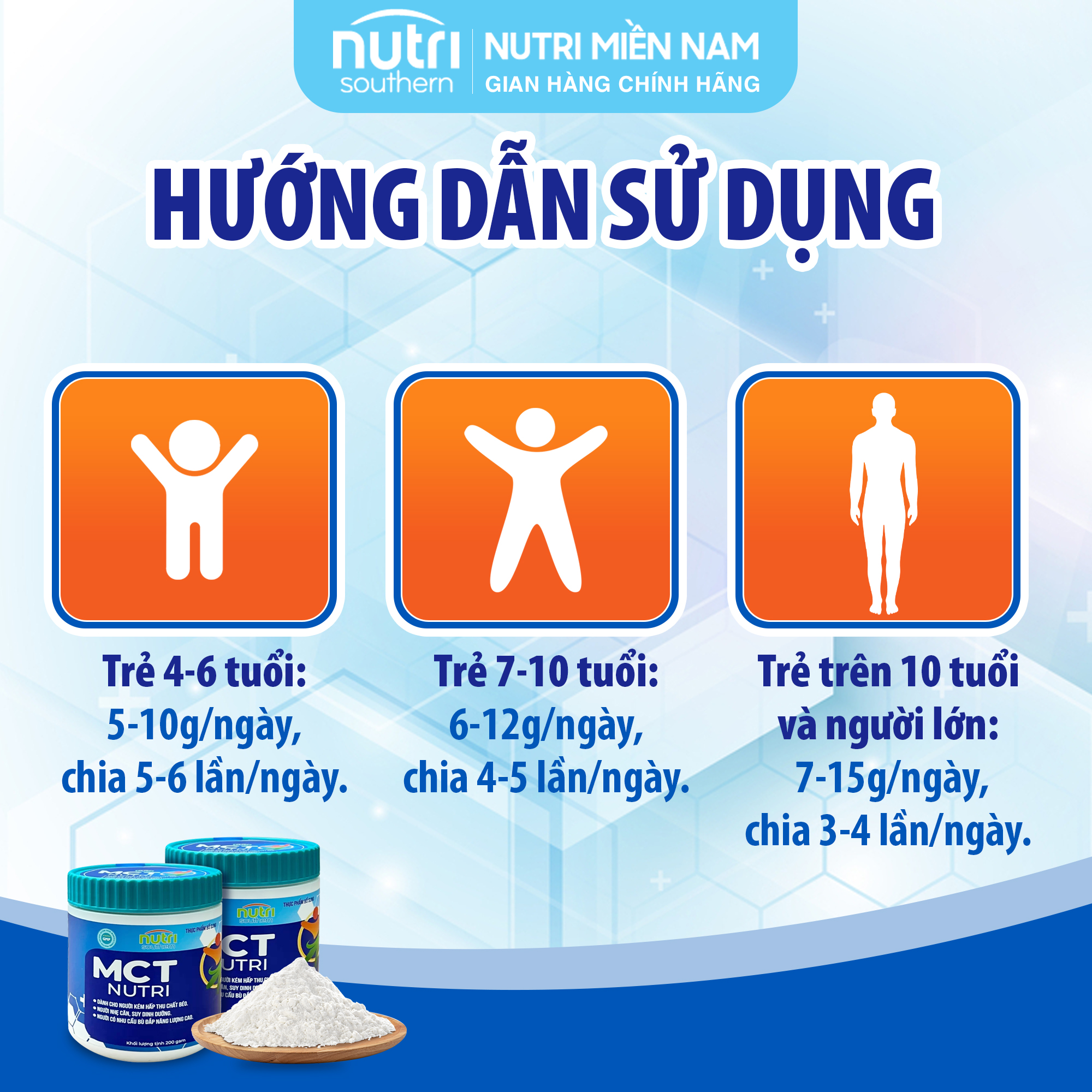 Bột Bổ Sung Chất Béo Lành Mạnh MCT NUTRI Cho Người Kém Hấp Thu Chất Béo, Người Nhẹ Cân Và Người Cần Bù Đắp Năng Lượng Cao