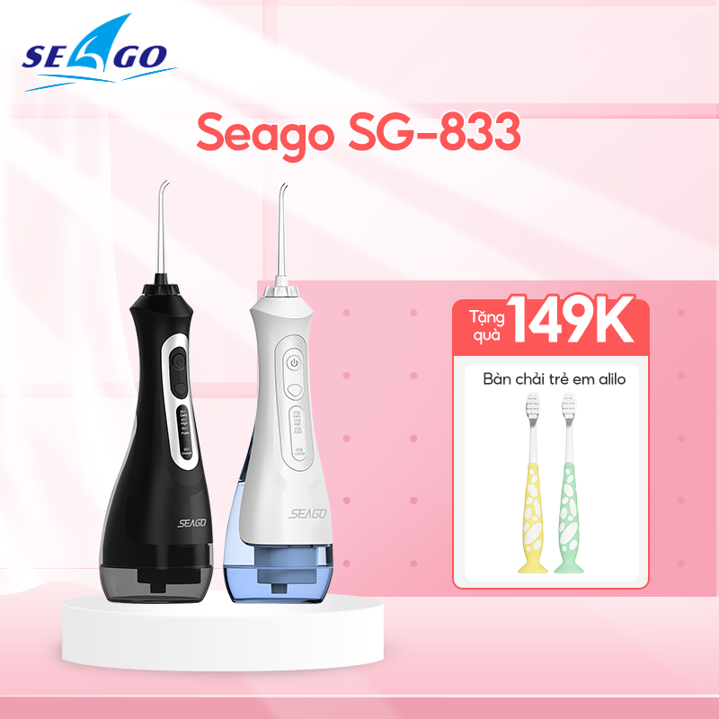 Tăm nước với 3 chế độ áp lực/ 5 vòi khác nhau/ Xung nước 1500 lần/ phút Seago SG-833 - Hàng chính hãng