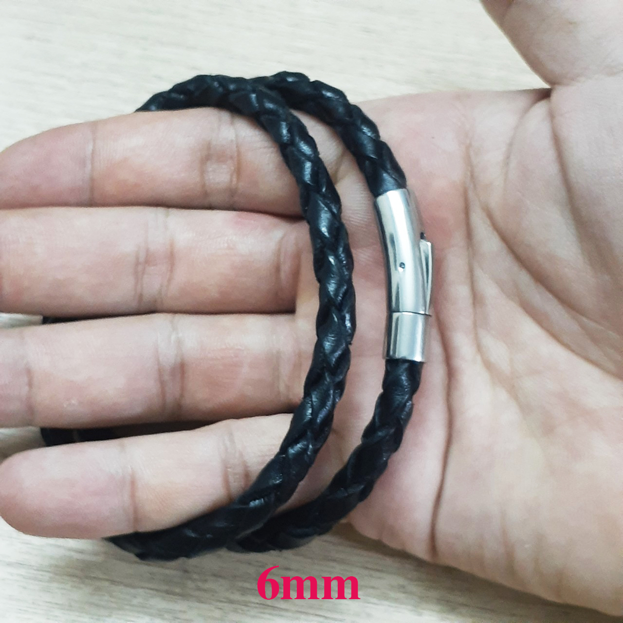 Dây chuyền nam da xịn 6ly sớ to khóa vip xịn sò, đẳng cấp tạo nên phong cách bụi bặm cho người đeo