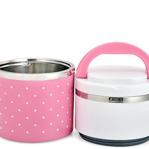 Hộp cơm giữ nhiệt 2 tầng ruột inox