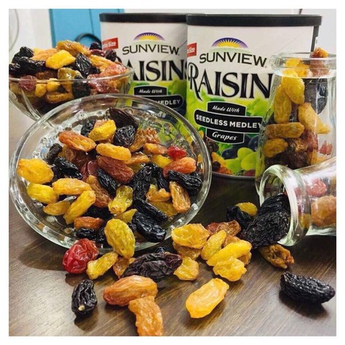 Nho khô Sunview Raisins Mỹ không hạt 3 màu Giàu Vitamin khoáng chất, Món ăn vặt tốt cho tim mạch - Massel Official