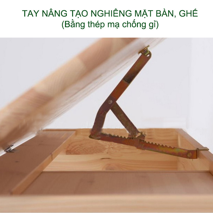 01 Tay nâng tạo nghiêng mặt bàn học, bàn làm việc, ghế, giường đa năng bằng thép dày mạ chống gỉ