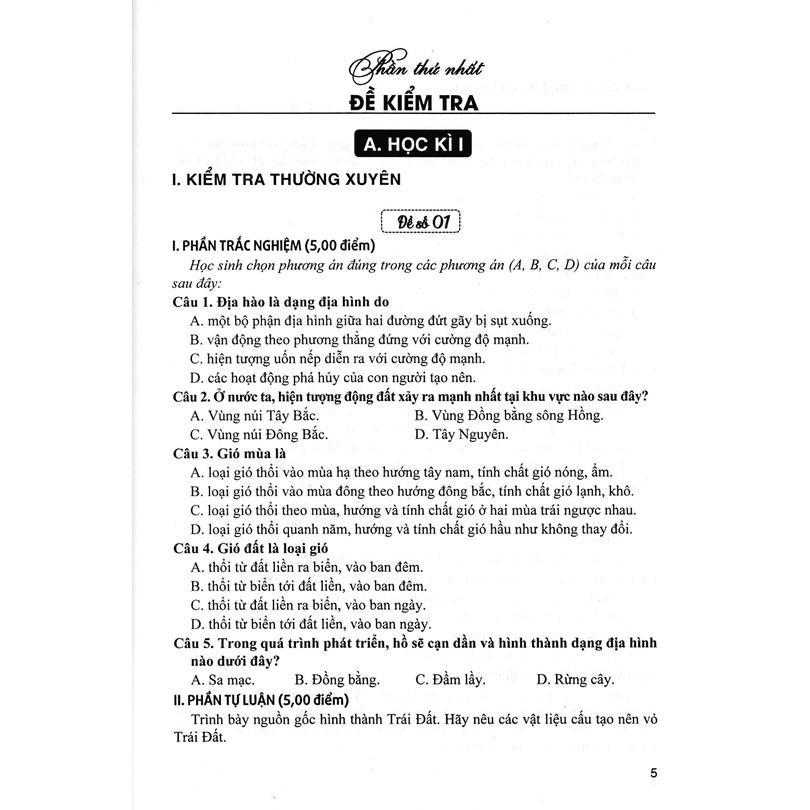 Sách - Bộ Đề Kiểm Tra Địa Lí Lớp 10 - Kiểm Tra Thường Xuyên, Giữa Kì, Cuối Kì - Dùng Chung Cho SGK Hiện Hành - Hồng Ân
