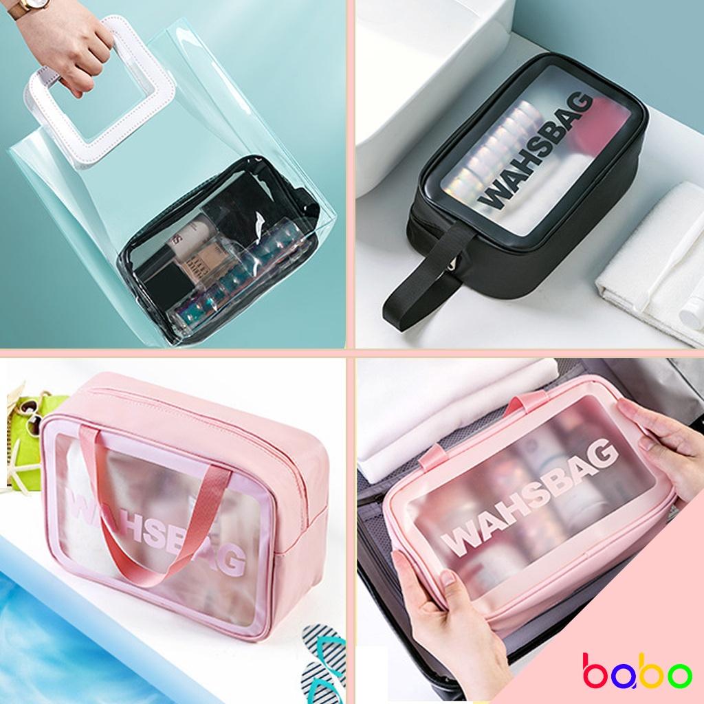 Túi đựng mỹ phẩm du lịch mini trong suốt chống nước washbag đựng đồ trang điểm makeup babo (TB22)