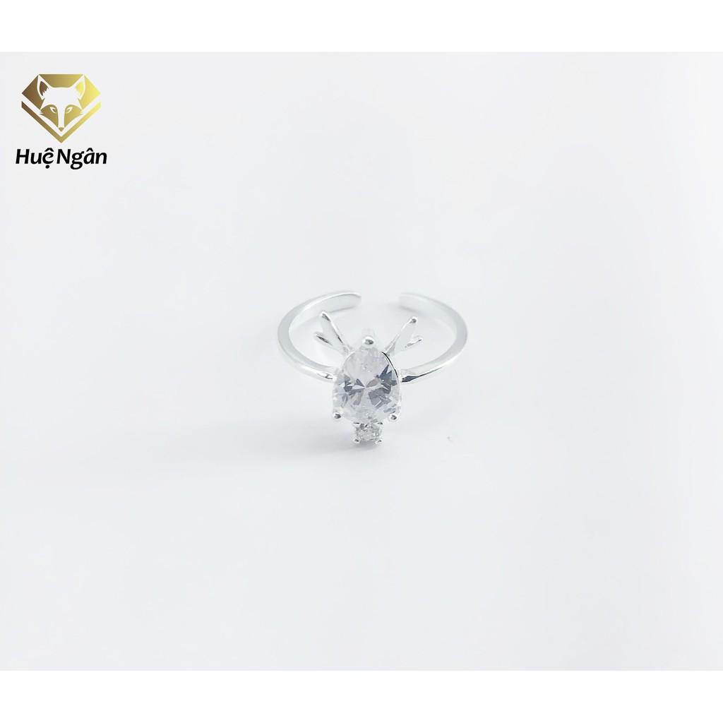 Nhẫn bạc Ý 925 Huệ Ngân -Chú Tuần LỘC Vui Vẻ RR1331