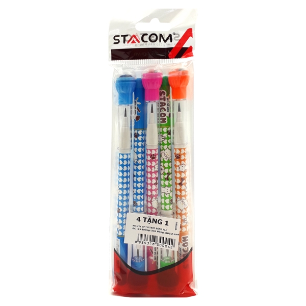Bộ 2 Vỉ 4 + 1 Bút Chì Khúc 2B - Stacom-VPC201
