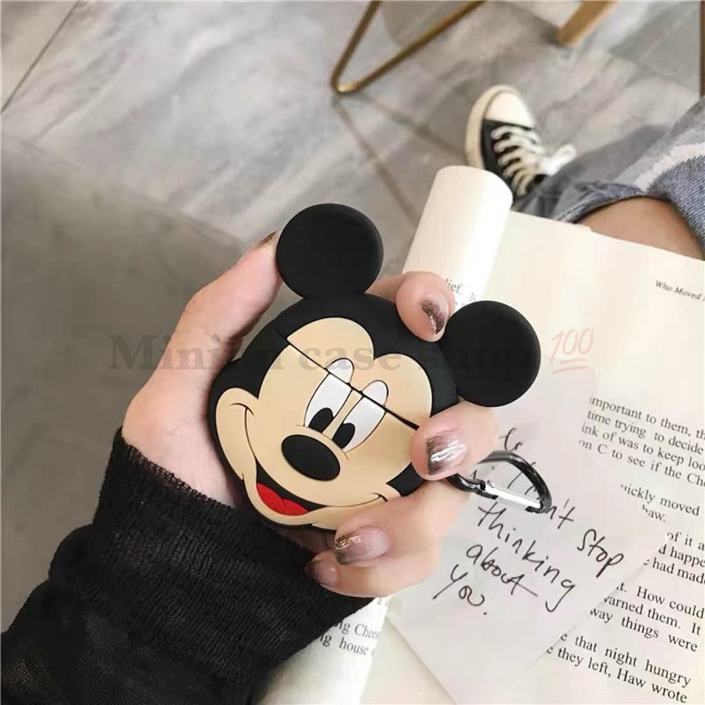 Hình ảnh Bao Case Ốp dành cho airpod 1 và 2, tai nghe bluetooth i11,i12, i100, i9s... silicon 3D chuột Mickey cao cấp