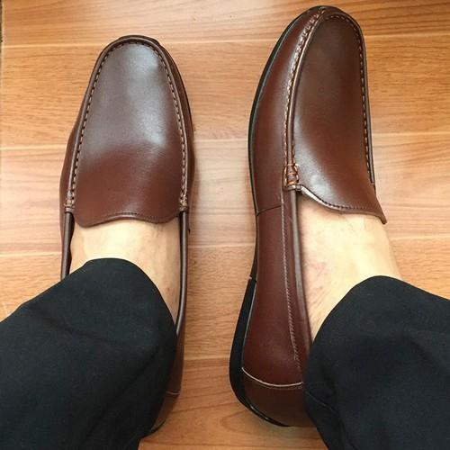 Giày Lười Nam Cao Cấp Da Thật Xuất Khẩu VN Da Bò Đế Mềm