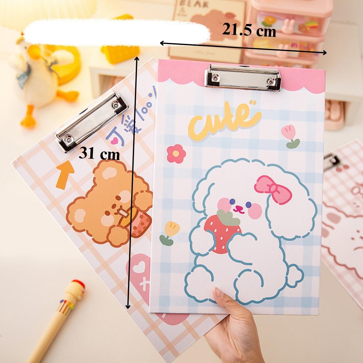 Bìa Trình Ký A4 Kết Hợp Thước Kẻ Hoạ Tiết Cute, Bìa Kẹp Giấy A4, File Đựng Hồ Sơ