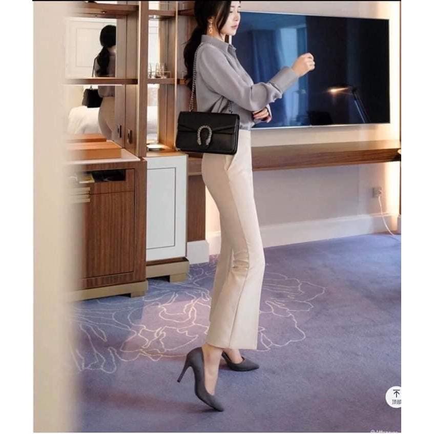 Quần tây công sở ống loe nữ tính, gen bụng tôn dáng sang chảnh