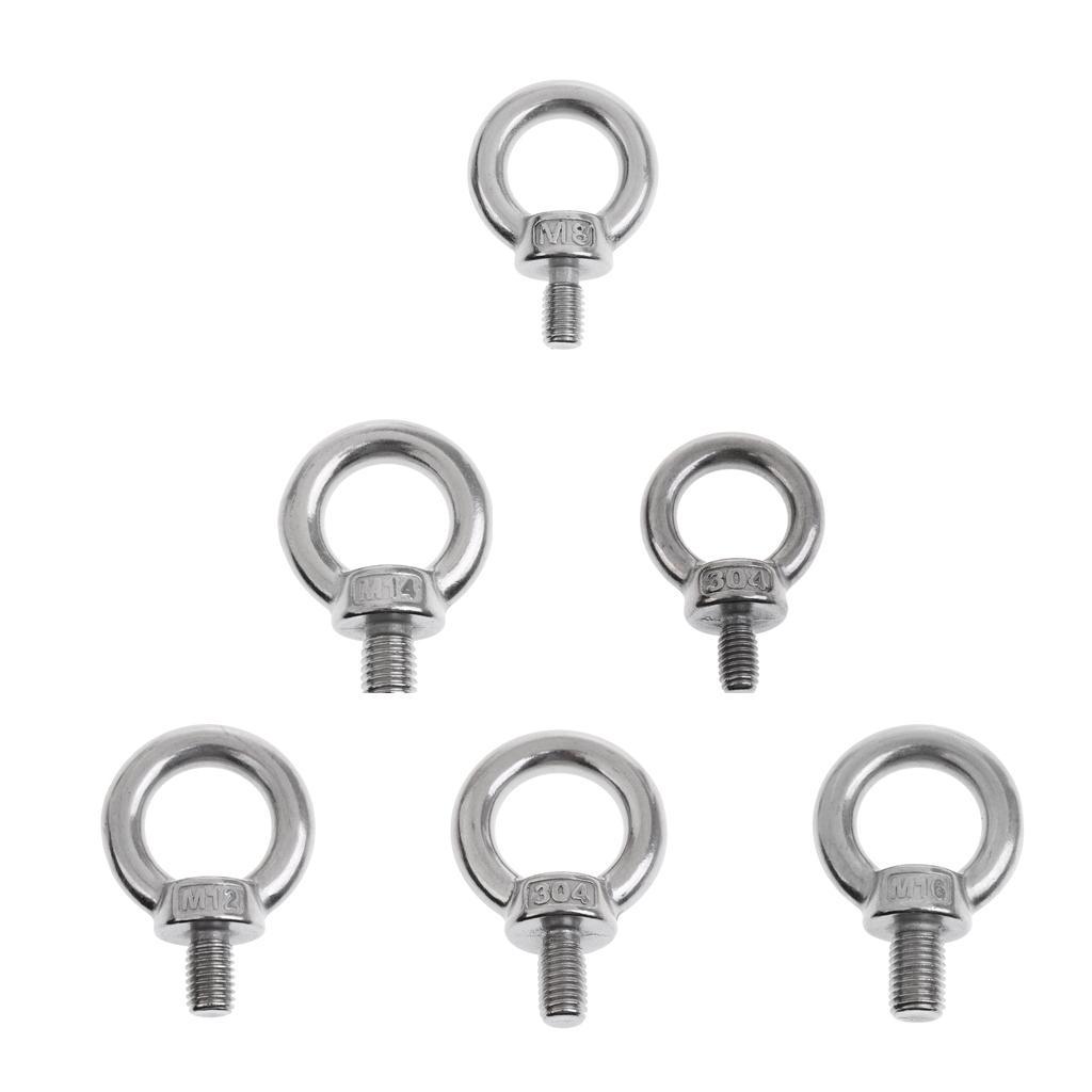 4pcs Marine Grade Stainless Steel Lifting Eye Bolt M6 x 11mm Polished Finish