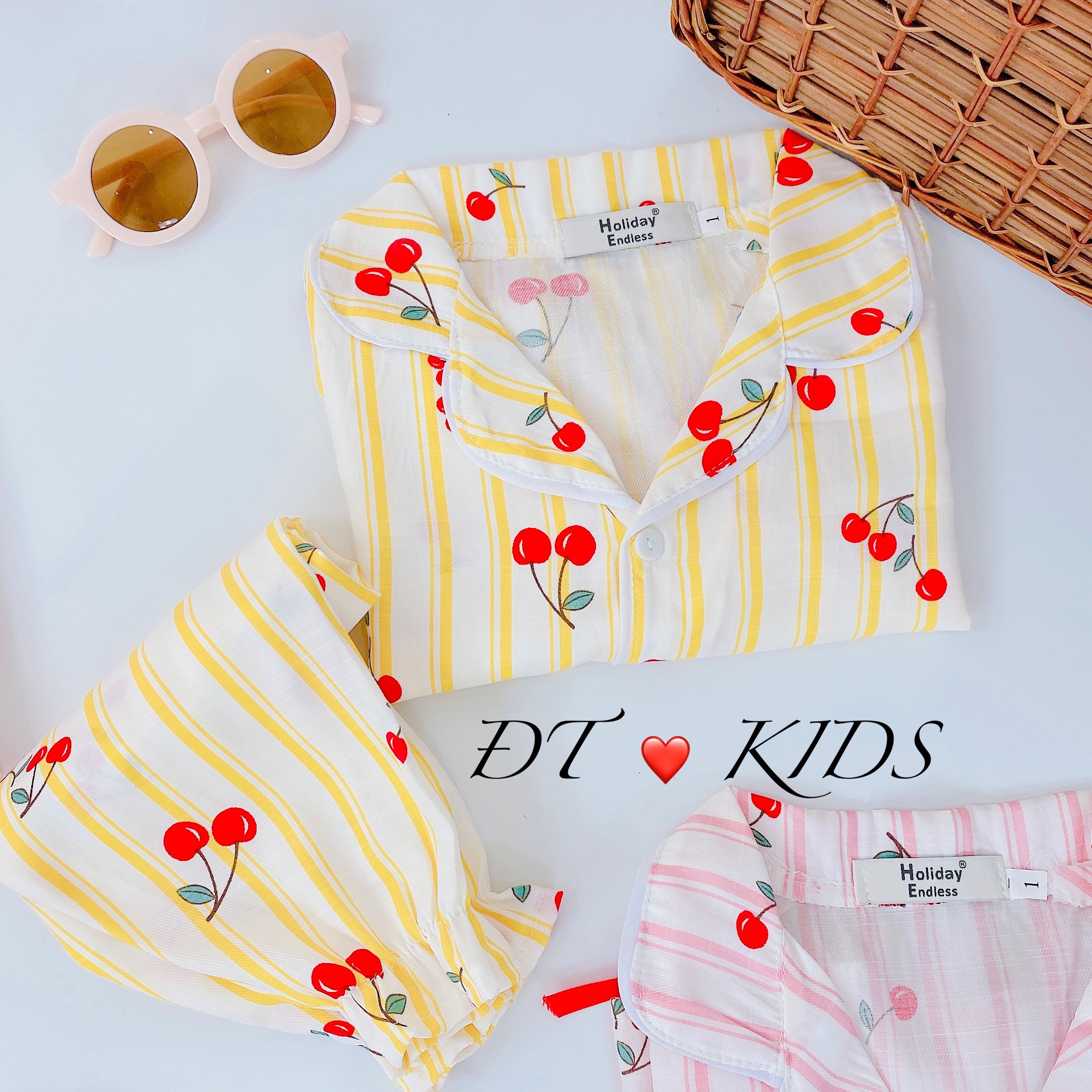 Đồ bộ ngủ bé gái, bộ pijama dài tay cho bé gái size 5-18kg chất đũi thái mềm mịn mát