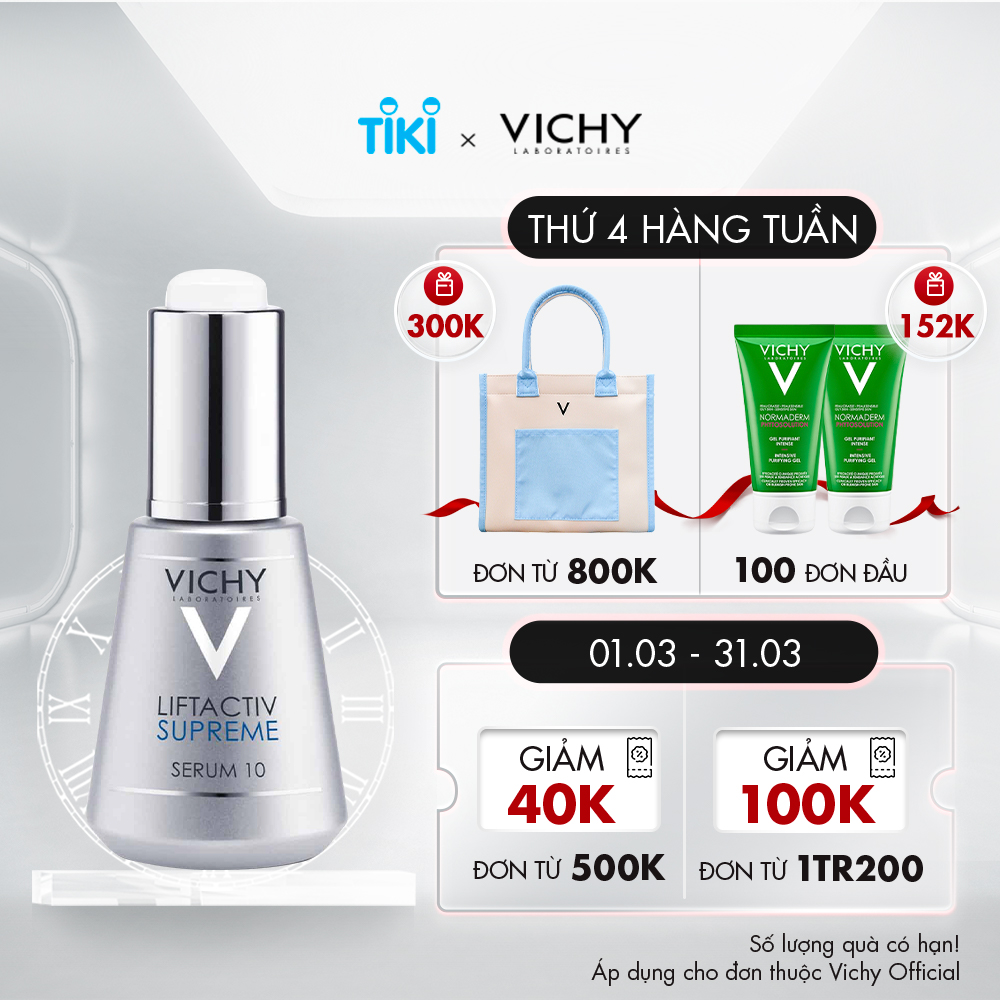 Dưỡng chất(Serum) dưỡng da giúp ngăn ngừa 10 dấu hiệu lão hóa &amp; làm săn chắc làn da Vichy Liftactiv Supreme Serum 30ml