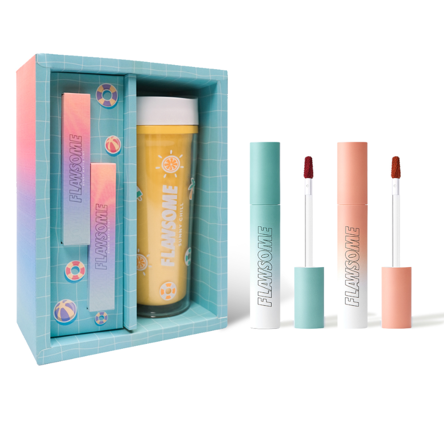 Set son trang điểm kem lì siêu mịn Flawsome Sunny Matte Tint + Tặng Bình nước giữ nhiệt Flawsome