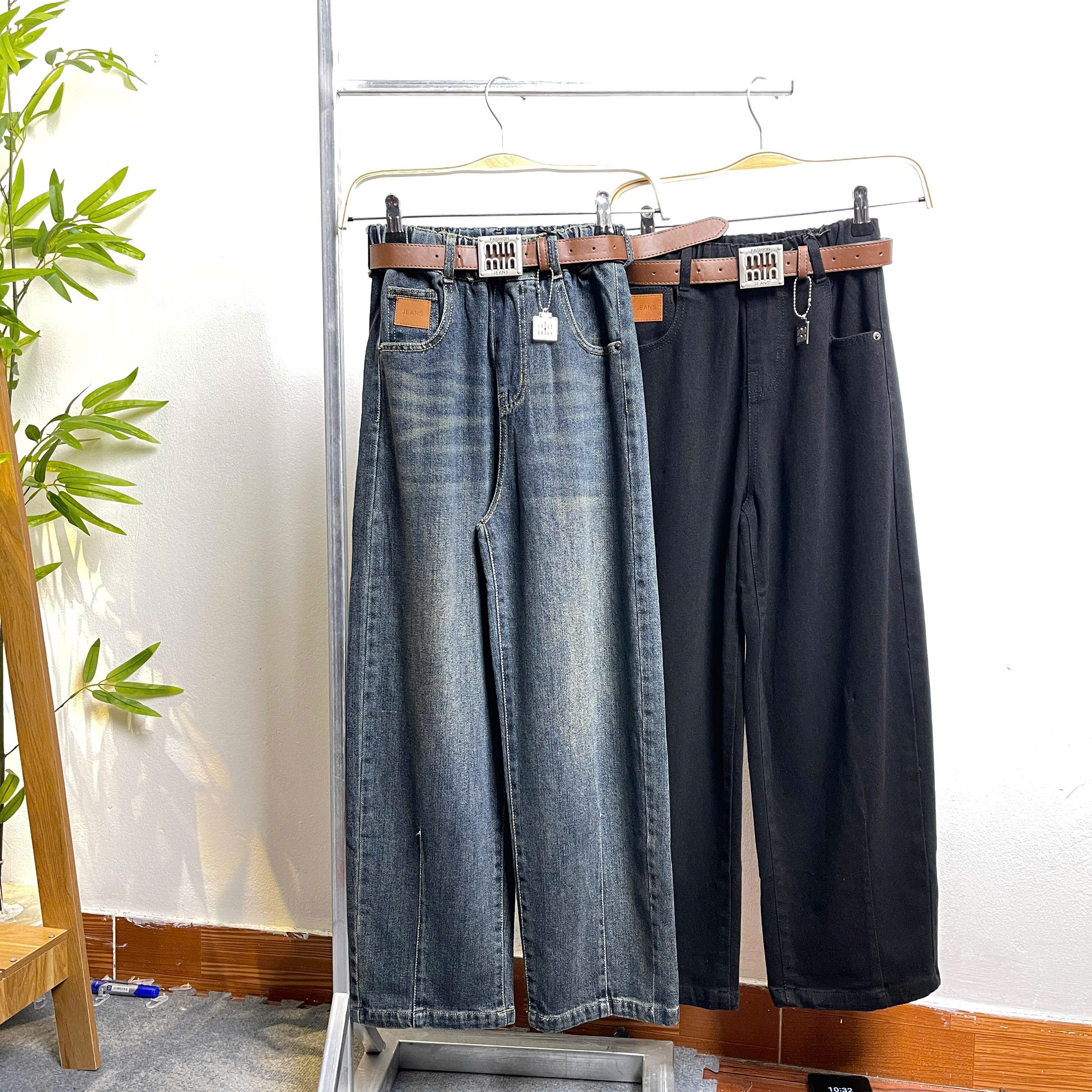 Quần jean bé gái size đại ống sớ 10-18 tuổi mài ống can gấu vải co giãn dáng thời trang